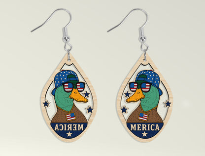 Patriotic Teardrop Earring SVG Bundle Laser Cut File for Glowforge