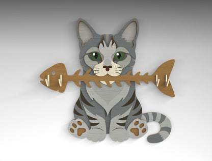 Cat Breed Key Holder SVG Bundle for Glowforge and LightBurn
