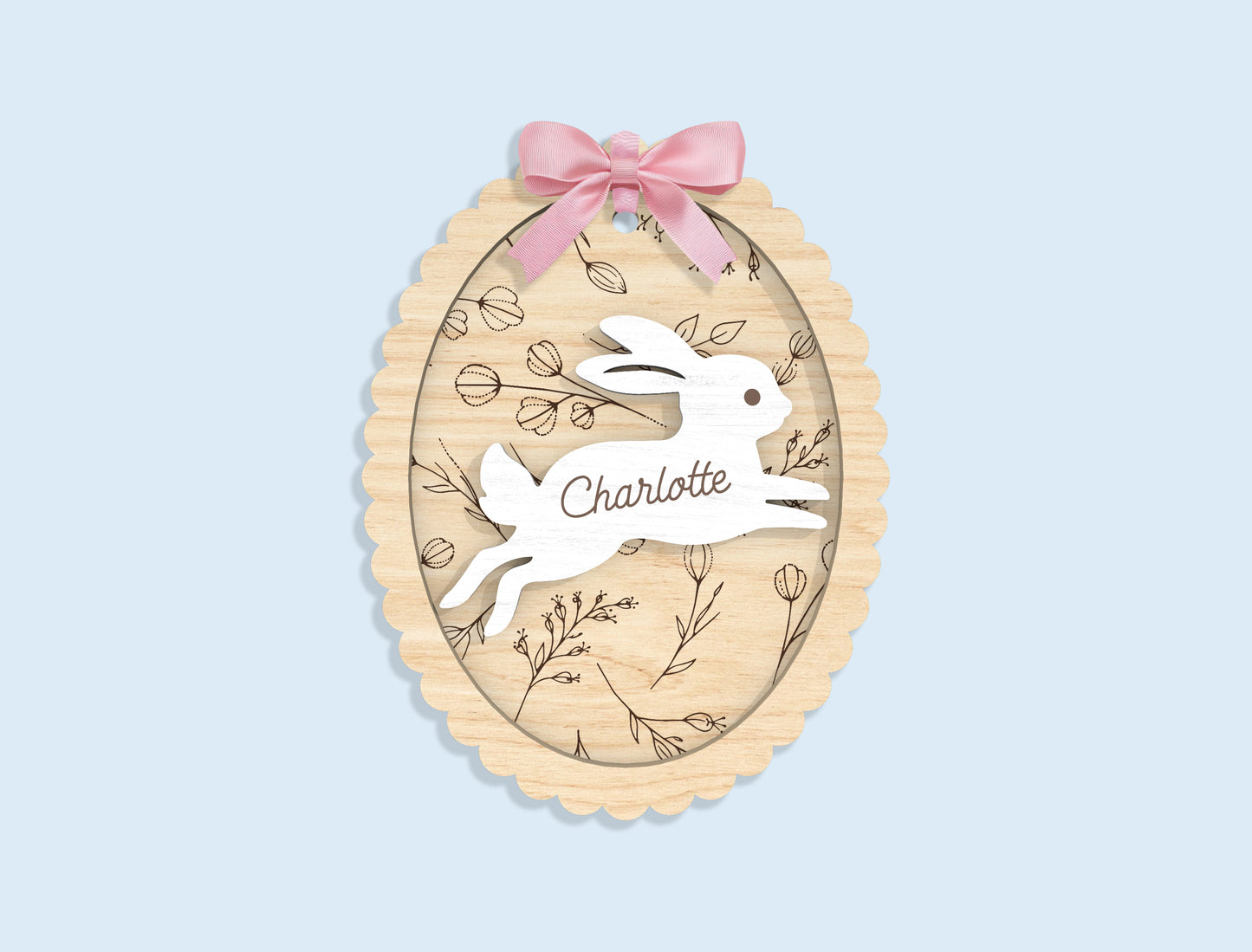 Personalized Bunny Chick Ornament SVG Bundle 16 Designs for Glowforge