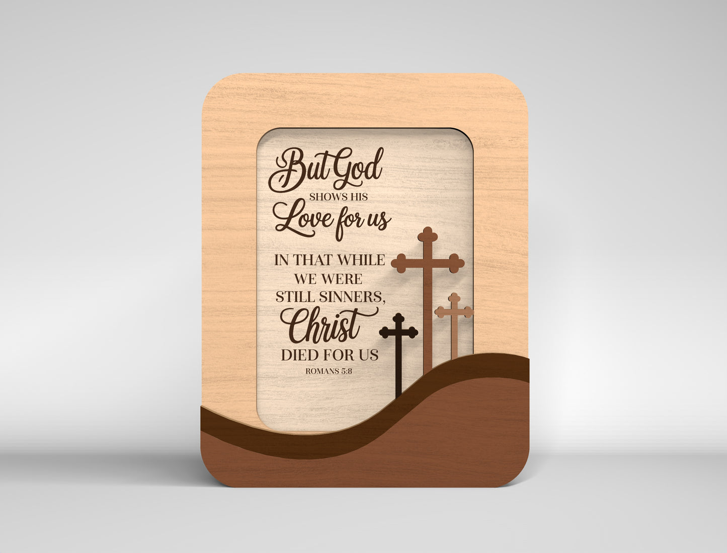 Bible Verse Cross Frames SVG 13 Layered Desk Decor for LightBurn and Glowforge