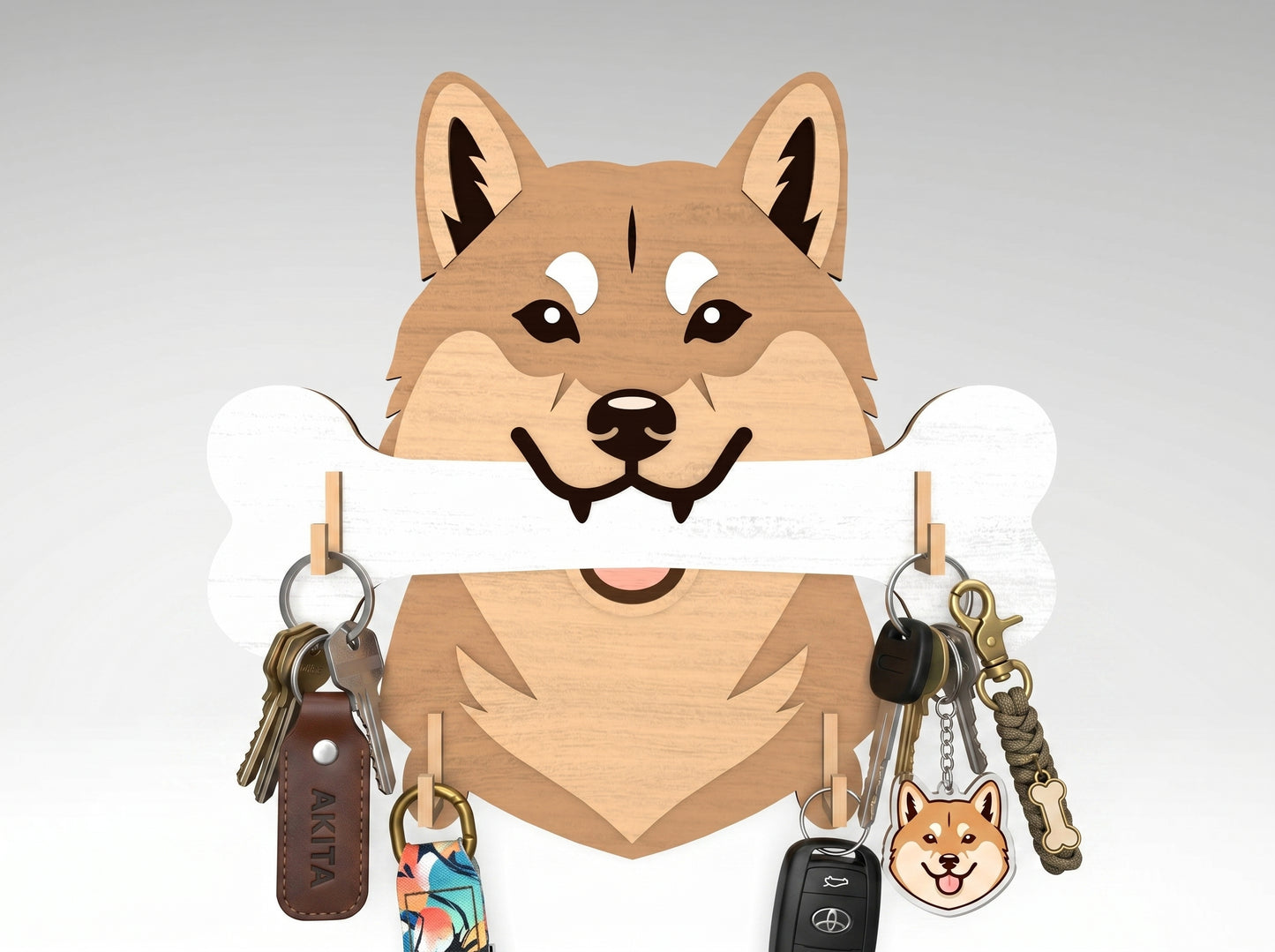 Dog Key Holder SVG Bundle for xTool, Glowforge, or LightBurn