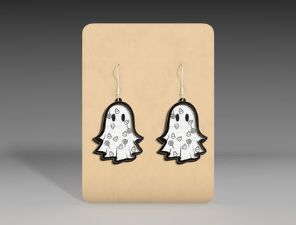 Cute Halloween Ghost Earrings SVG Bundle 17 Designs for Glowforge xTool LightBurn