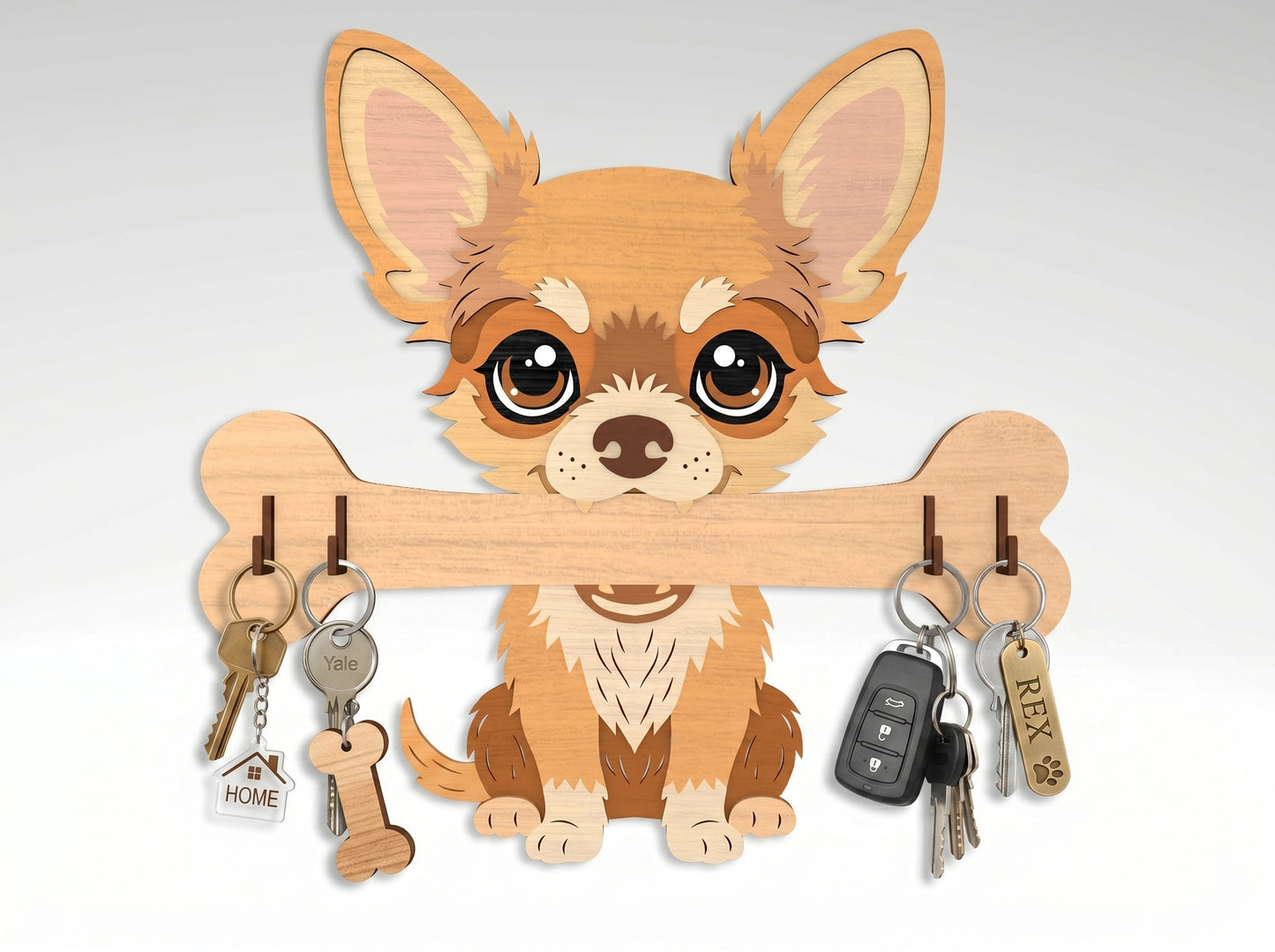 Dog Breed Key Holder SVG Bundle for Glowforge and LightBurn