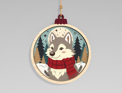 Christmas Woodland Animal Ornament SVG Bundle Laser Cut Files
