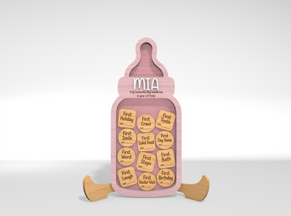 Baby Milestone Memory Bank SVG Laser Cut File for Glowforge