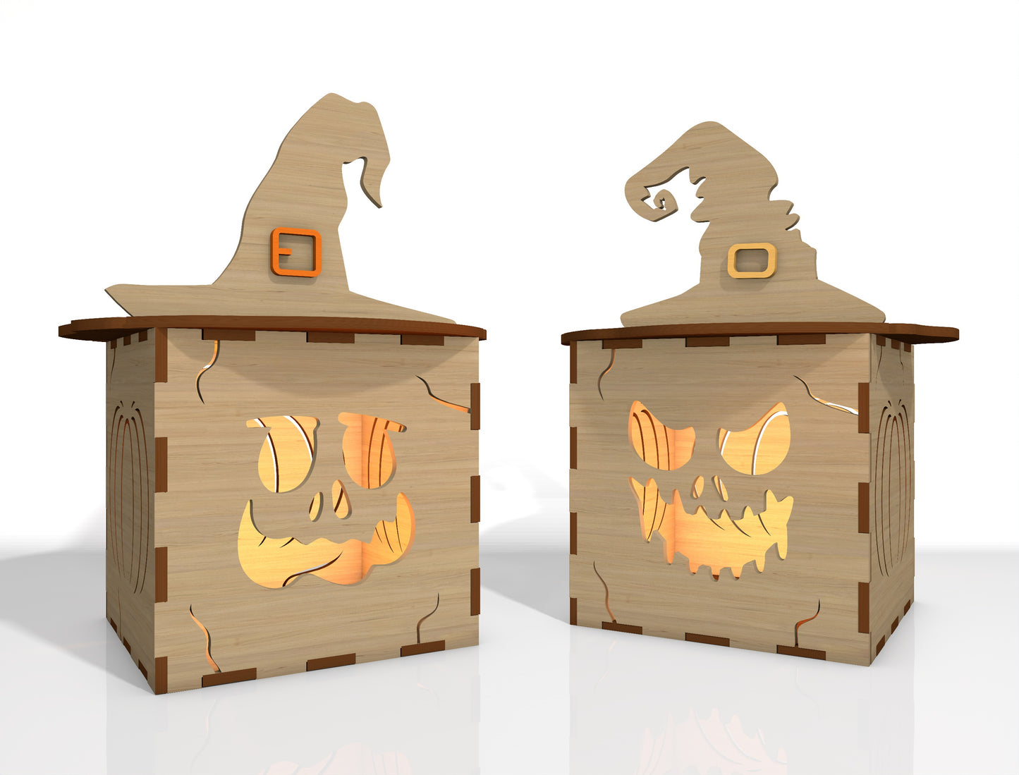 Halloween Pumpkin Face Lantern SVG Bundle Laser Cut File | 35 Pumpkin Face Designs | Spooky Light Decor | Glowforge, xTool, LightBurn, etc.