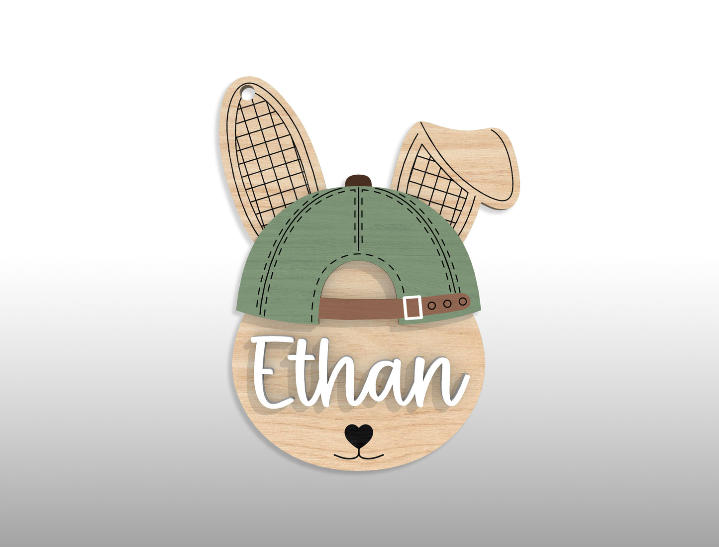 Personalized Easter Bunny Name Tag SVG 18 Designs for Glowforge and xTool