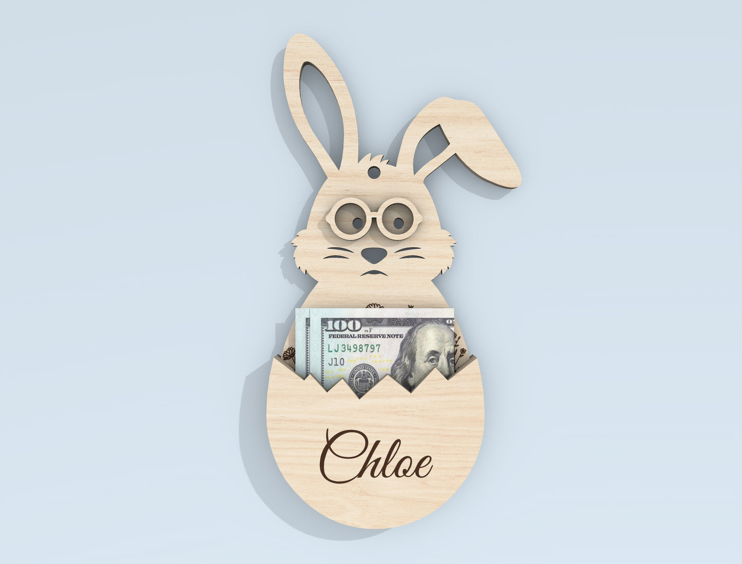 Personalized Easter Bunny Money Holder SVG Bundle for Glowforge