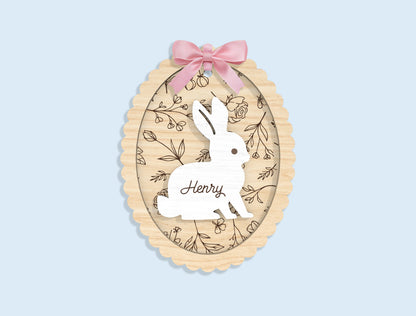 Personalized Bunny Chick Ornament SVG Bundle 16 Designs for Glowforge