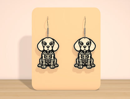 Skeleton Dog Earrings SVG Bundle for Glowforge xTool LightBurn