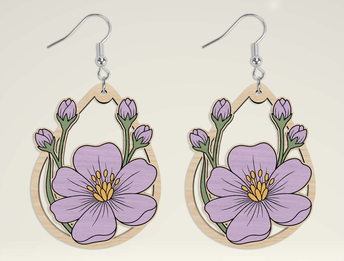 Floral Earring SVG Bundle Laser Cut File for xTool and Glowforge