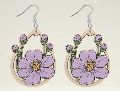Floral Earring SVG Bundle Laser Cut File for xTool and Glowforge