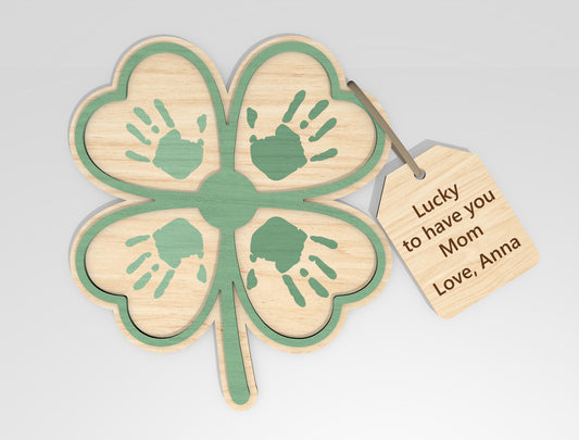 Mother's Day Handprint Craft Bundle SVG Kids Sign Laser Cut File for LightBurn and xTool