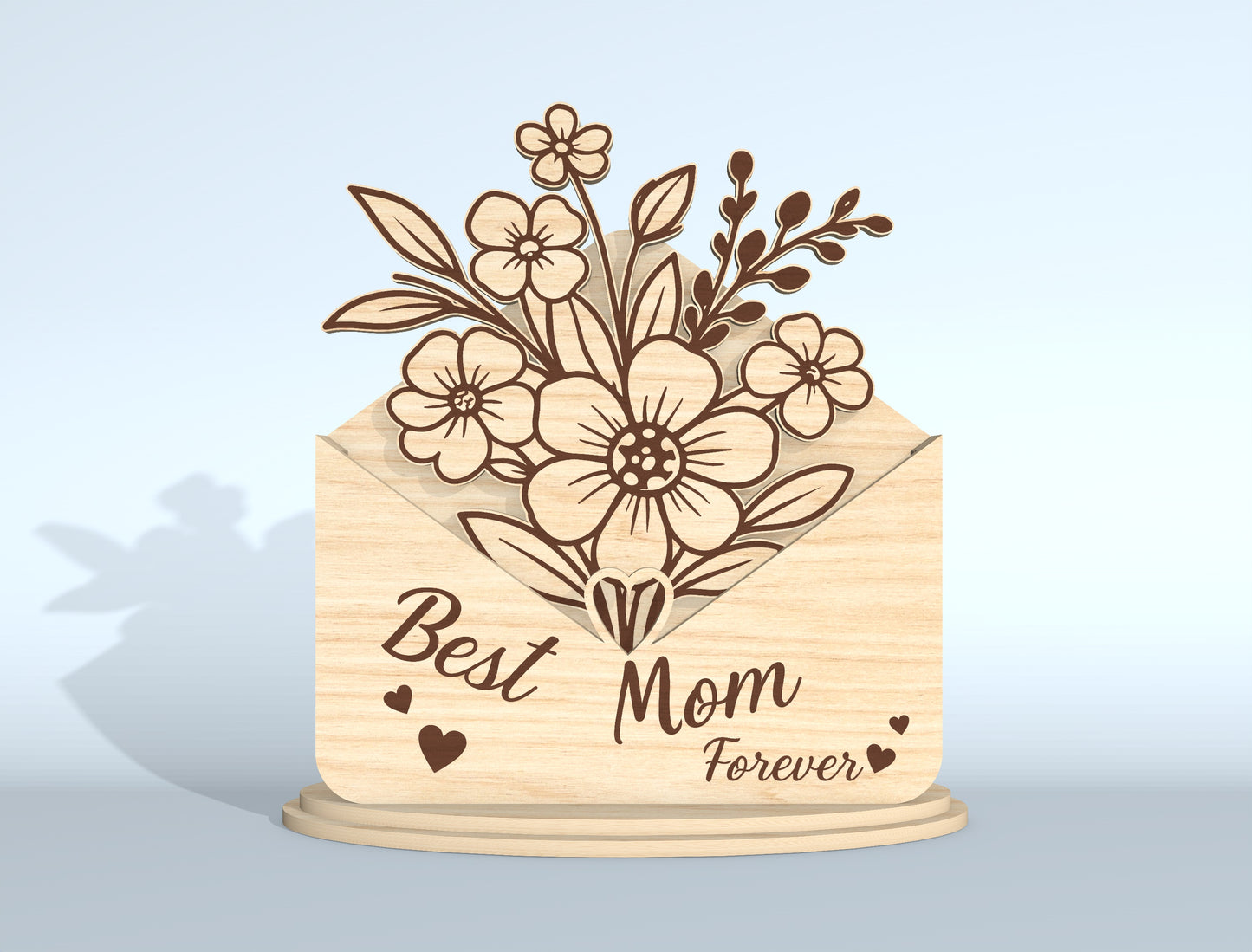 Floral Envelope Stand Sign SVG Bundle for Glowforge and xTool
