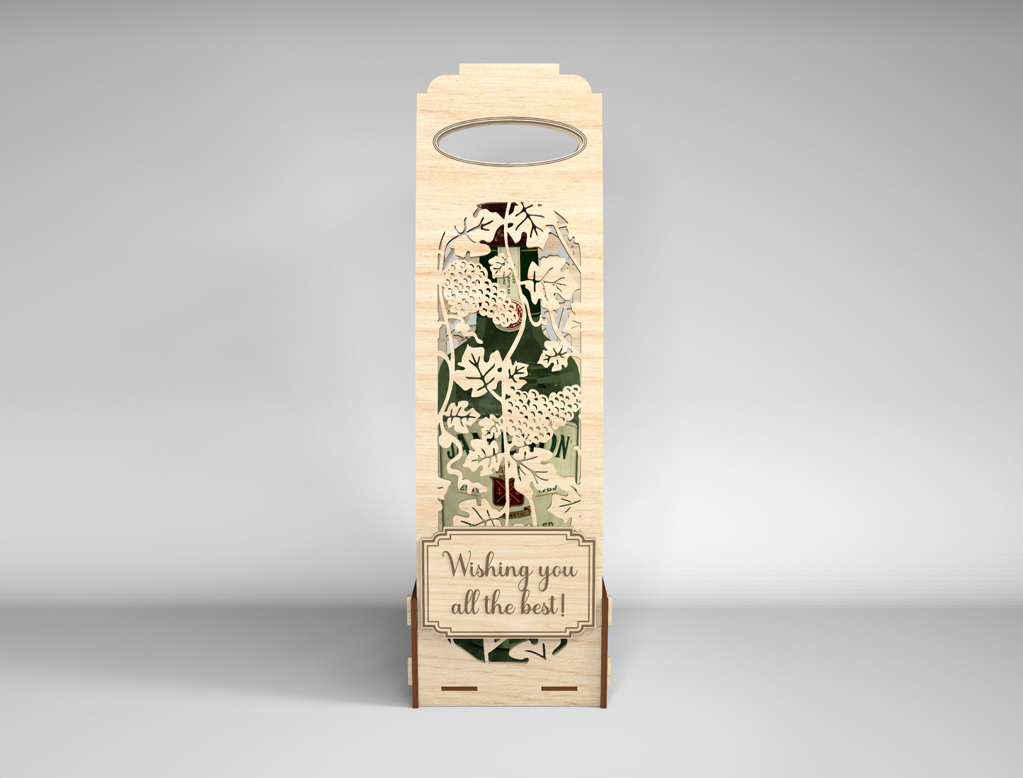 Wooden Wine Bottle Gift Box Bundle SVG Laser Cut File for xTool and Glowforge