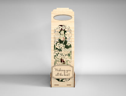 Wooden Wine Bottle Gift Box Bundle SVG Laser Cut File for xTool and Glowforge