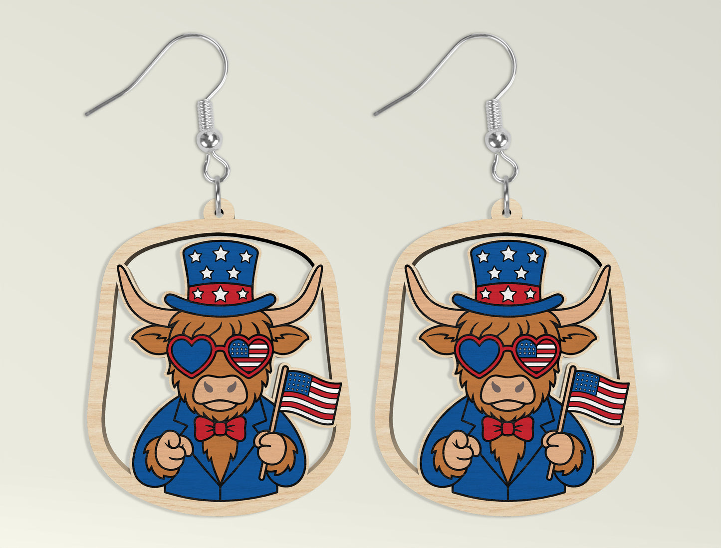 Patriotic Teardrop Earring SVG Bundle Laser Cut File for Glowforge