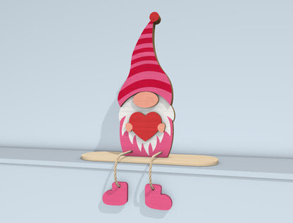 Valentine Gnome Shelf Sitter Laser Cut File | Love Gnome Bundle | Cute Wooden Decor | Glowforge, xTool, LightBurn, etc.