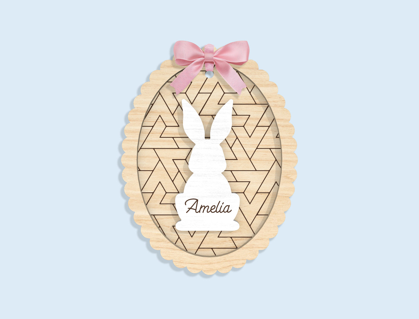 Personalized Bunny Chick Ornament SVG Bundle 16 Designs for Glowforge