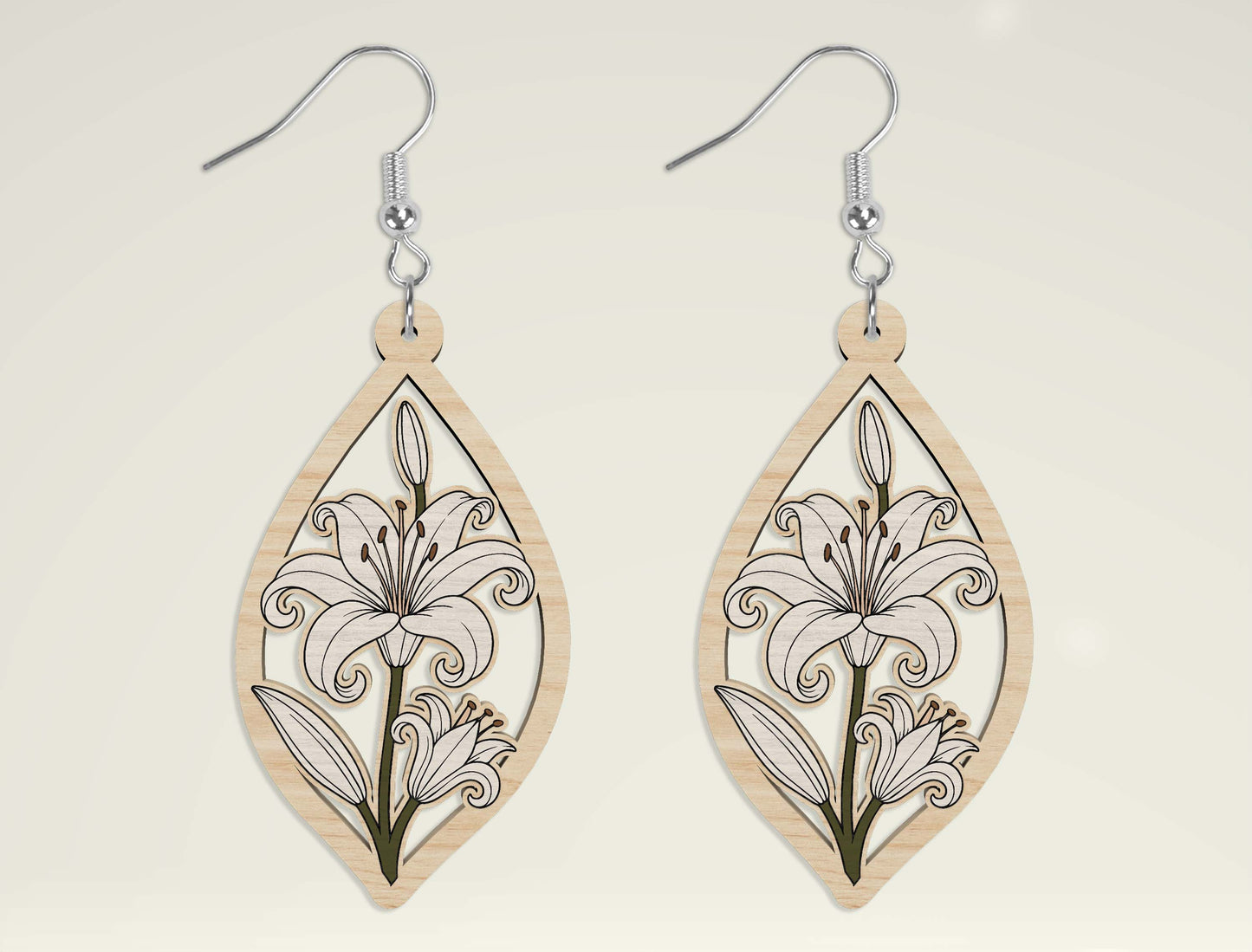 Floral Earring SVG Bundle Laser Cut File for xTool and Glowforge