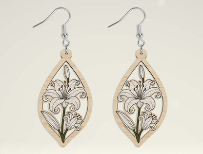 Floral Earring SVG Bundle Laser Cut File for xTool and Glowforge