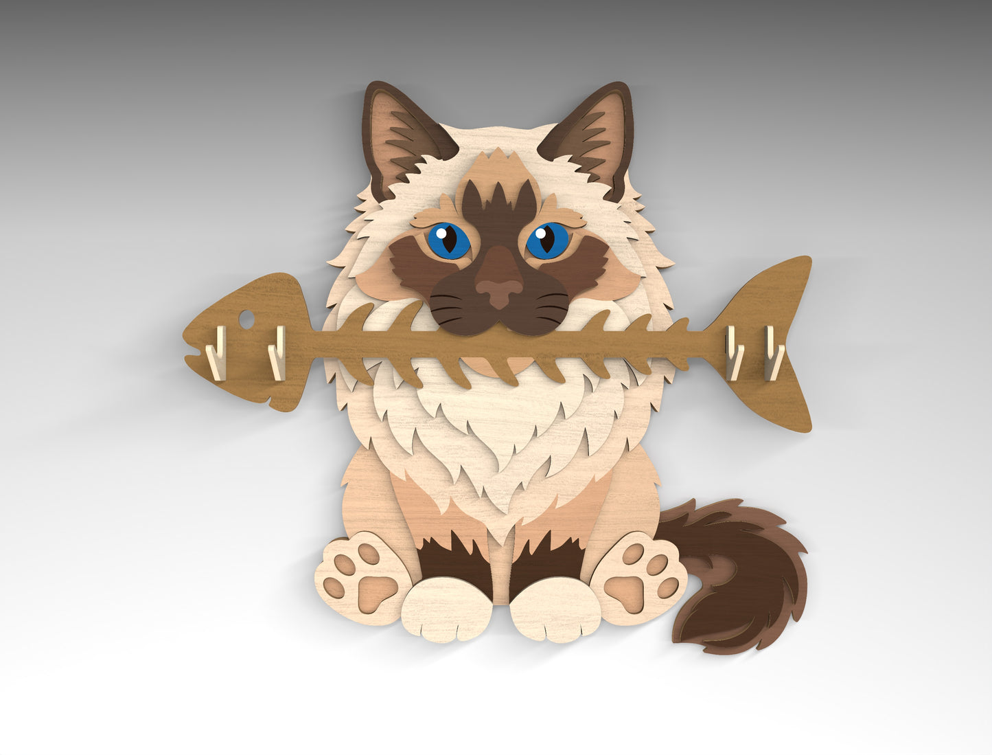 Cat Breed Key Holder SVG Bundle for Glowforge and LightBurn