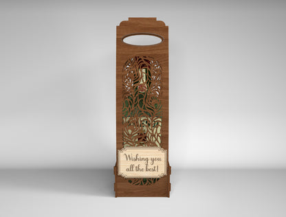 Wooden Wine Bottle Gift Box Bundle SVG Laser Cut File for xTool and Glowforge