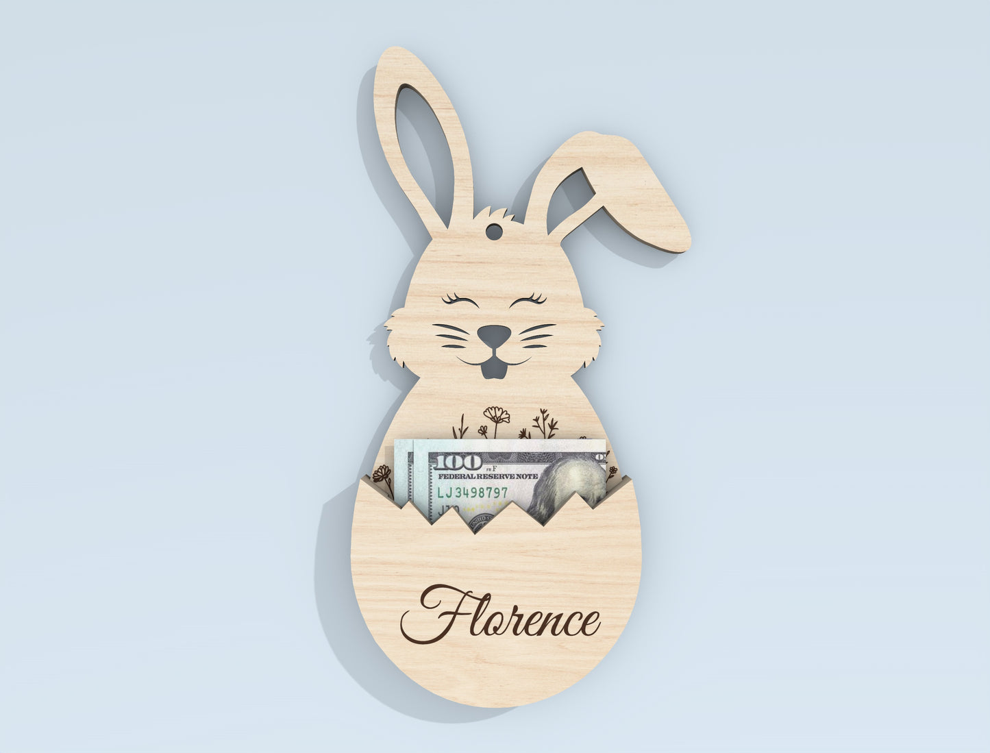 Personalized Easter Bunny Money Holder SVG Bundle for Glowforge