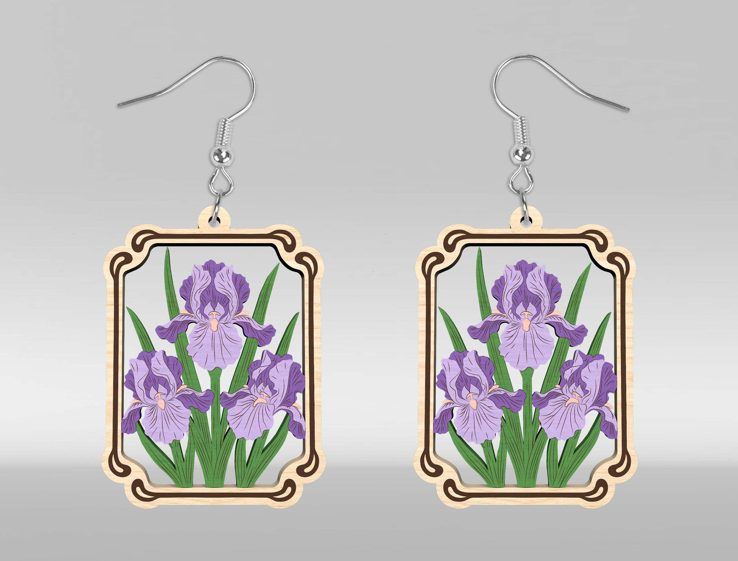 Floral Earring SVG Bundle Laser Cut File for xTool and Glowforge