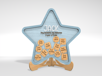 Baby Milestone Memory Bank SVG Laser Cut File for Glowforge