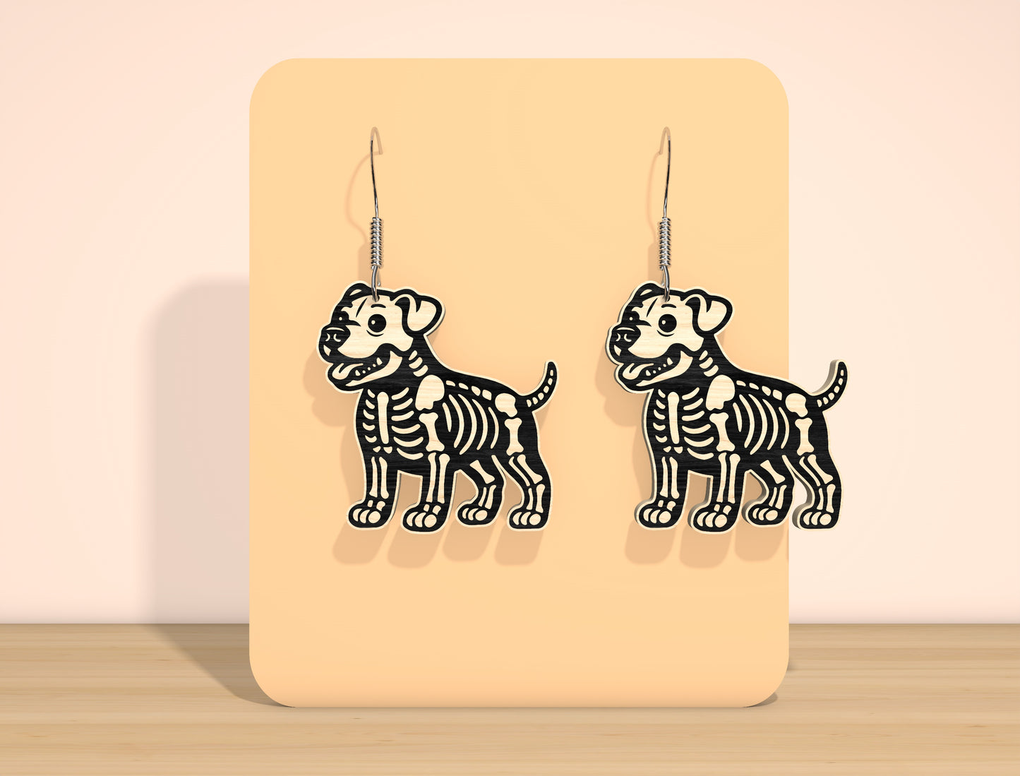 Skeleton Dog Earrings SVG Bundle for Glowforge xTool LightBurn