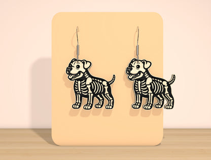 Skeleton Dog Earrings SVG Bundle for Glowforge xTool LightBurn
