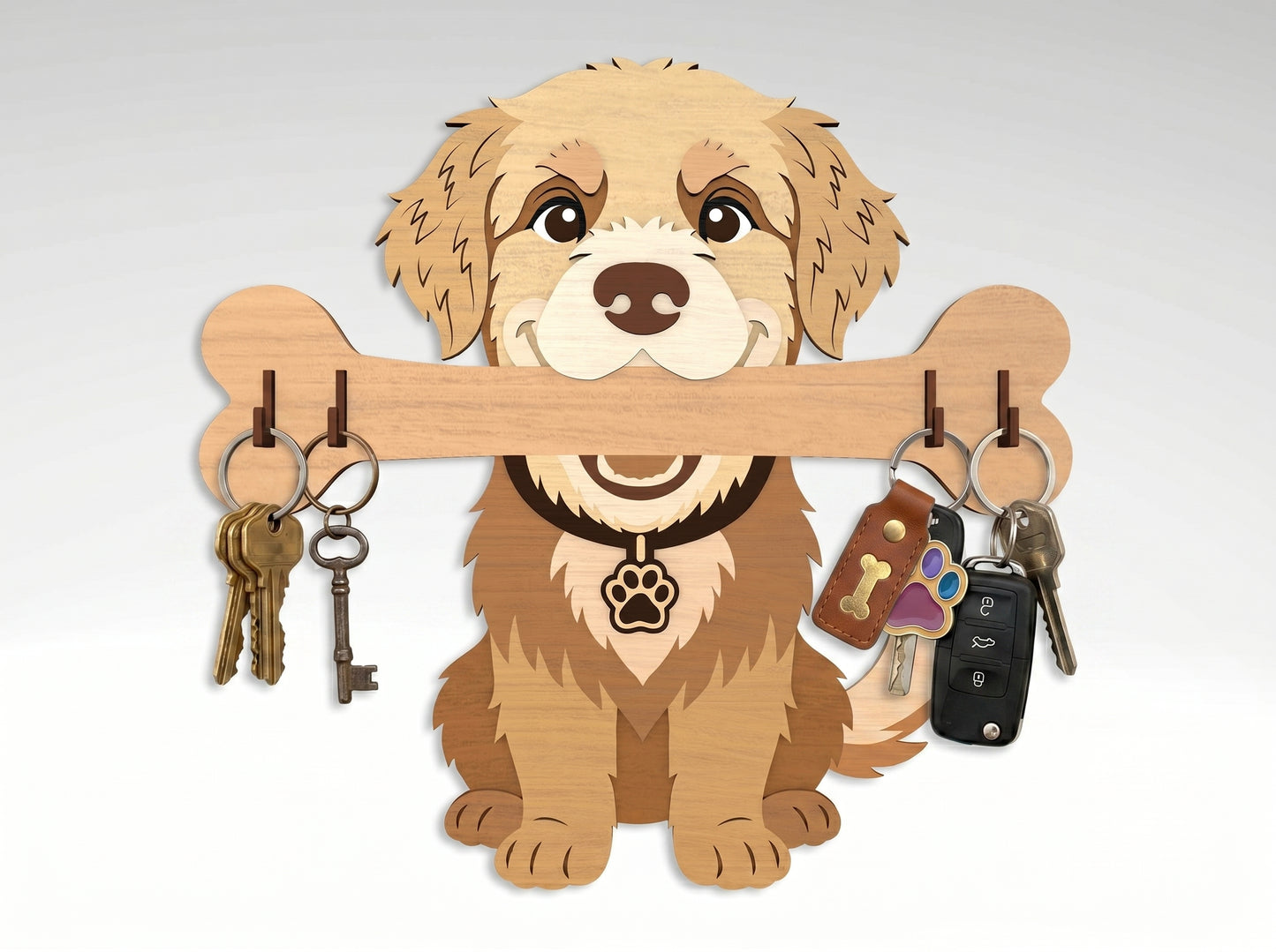 Dog Breed Key Holder SVG Bundle for Glowforge and LightBurn