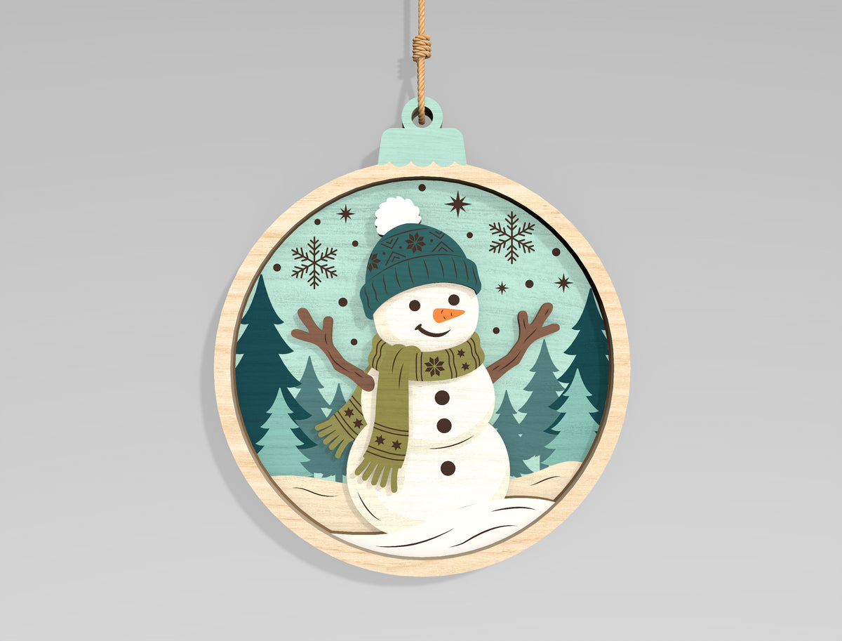 Christmas Woodland Animal Ornament SVG Bundle Laser Cut Files