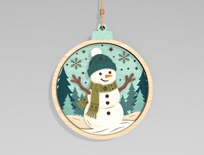 Christmas Woodland Animal Ornament SVG Bundle Laser Cut Files