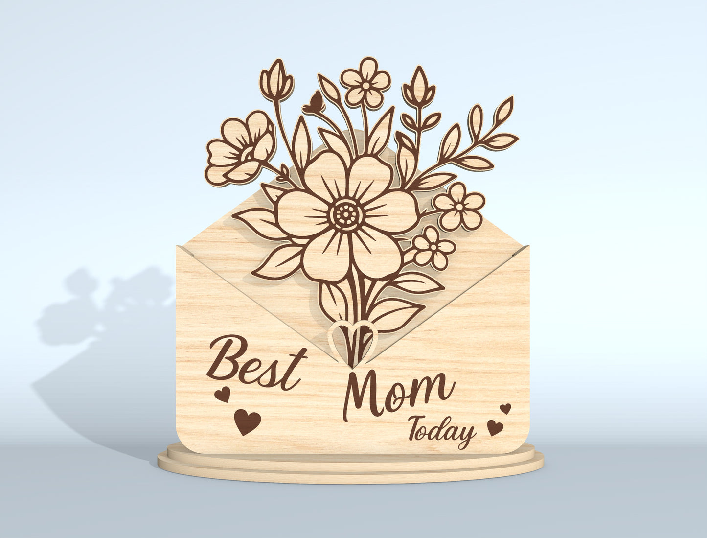 Floral Envelope Stand Sign SVG Bundle for Glowforge and xTool