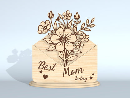 Floral Envelope Stand Sign SVG Bundle for Glowforge and xTool