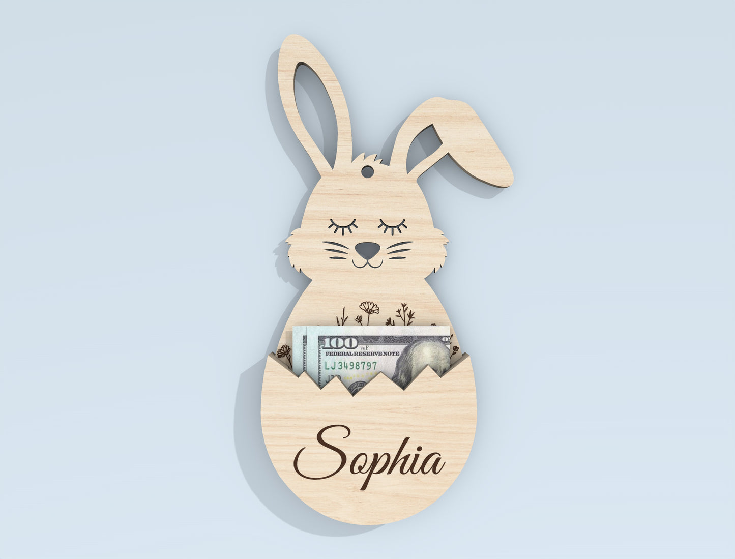 Personalized Easter Bunny Money Holder SVG Bundle for Glowforge