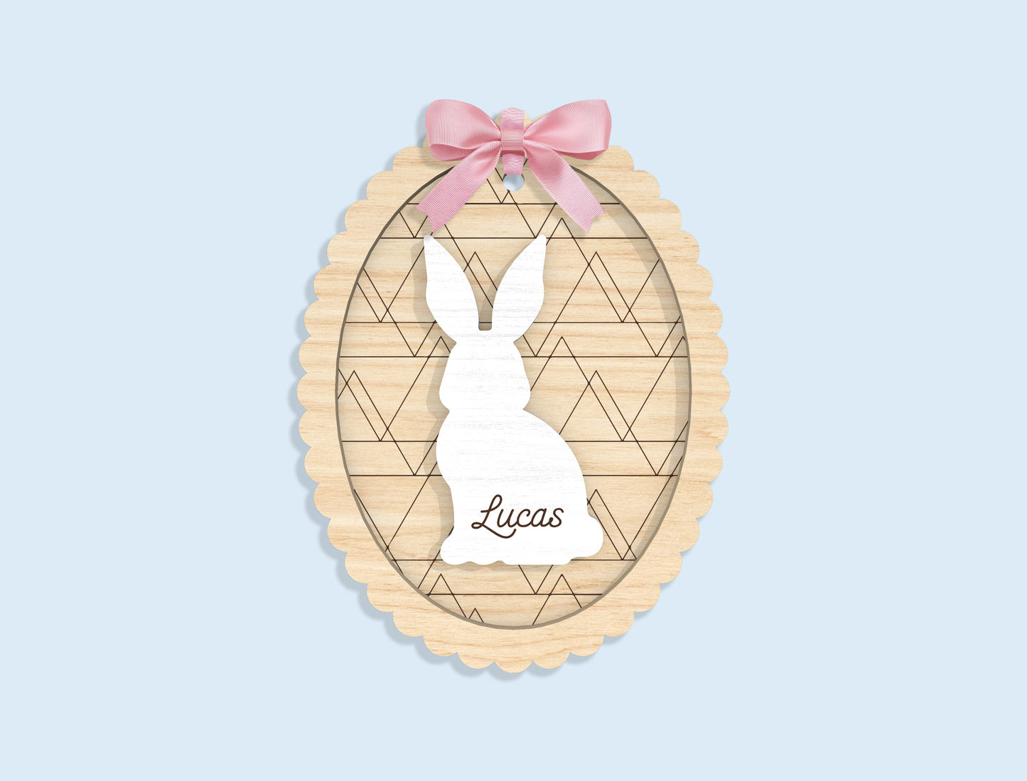 Personalized Bunny Chick Ornament SVG Bundle 16 Designs for Glowforge