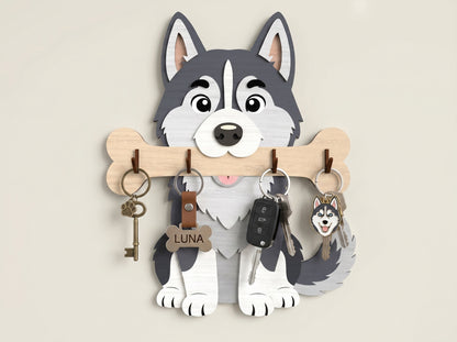 Personalized Dog Key Holder SVG Bundle for Glowforge and LightBurn