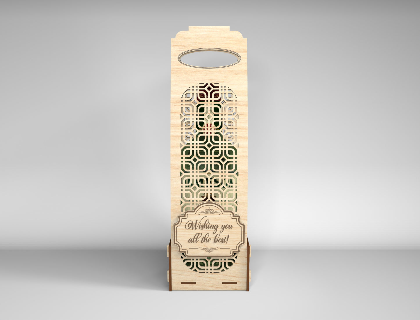 Wooden Wine Bottle Gift Box Bundle SVG Laser Cut File for xTool and Glowforge