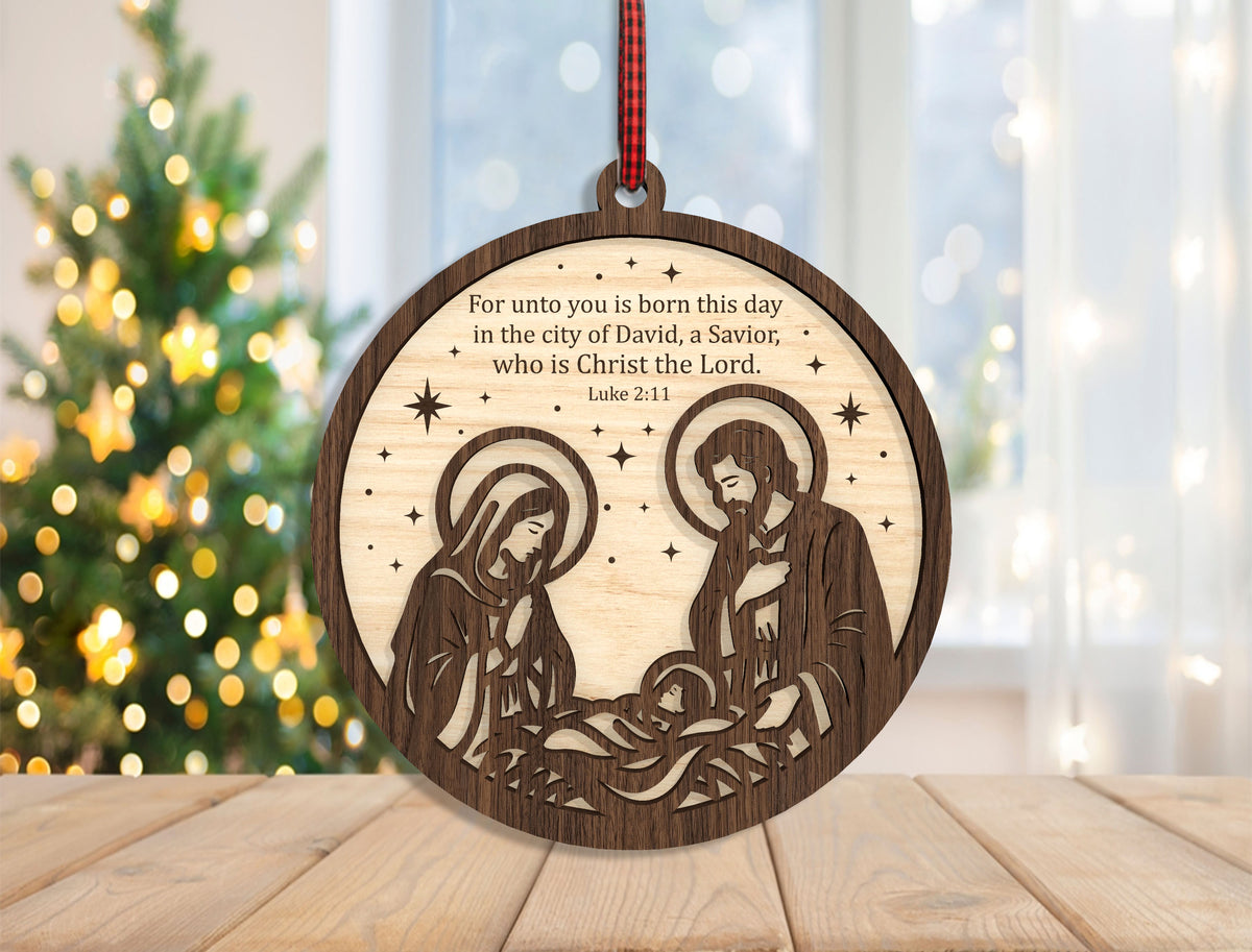 Christian Nativity Ornament SVG Bundle Christmas Laser Cut Files