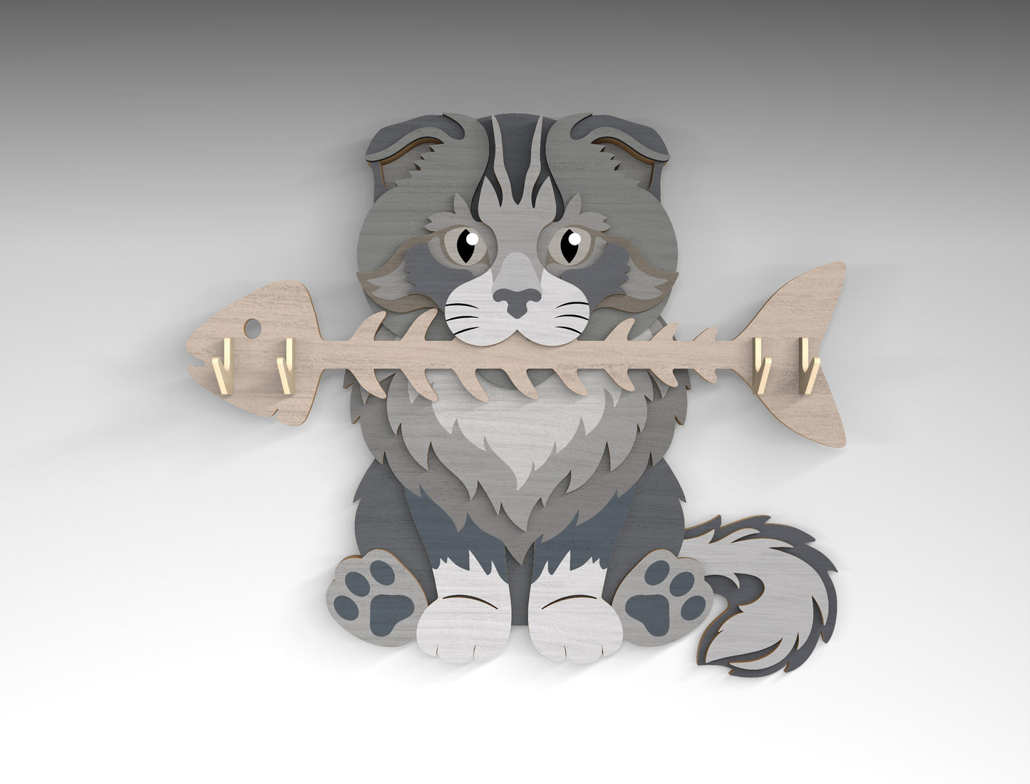 Cat Breed Key Holder SVG Bundle for Glowforge and LightBurn