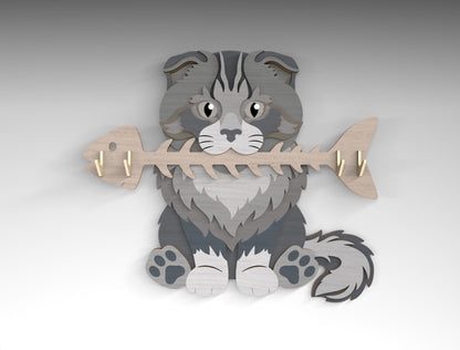 Cat Breed Key Holder SVG Bundle for Glowforge and LightBurn