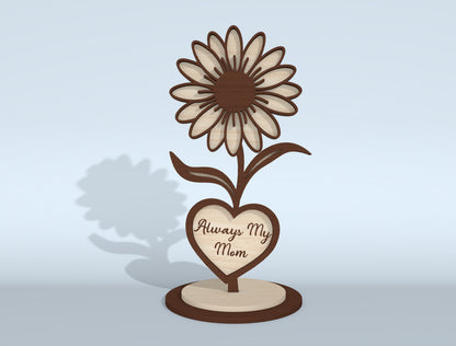 Mother's Day Flower Heart Sign SVG Bundle 16 Designs for LightBurn