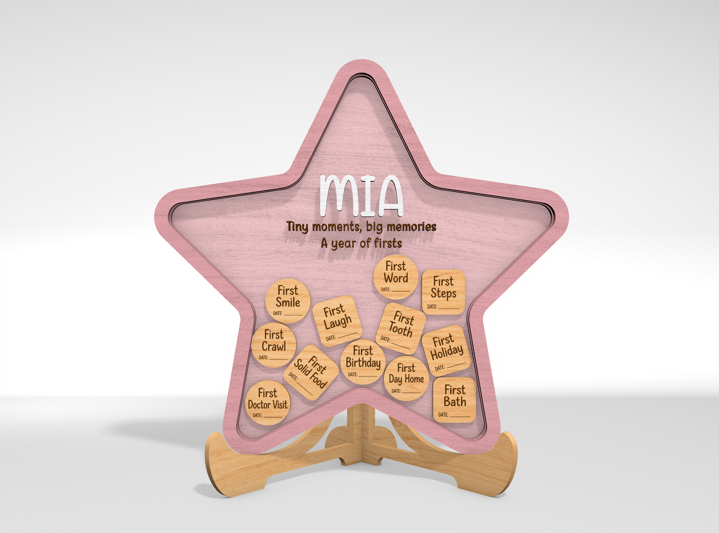 Baby Milestone Memory Bank SVG Laser Cut File for Glowforge