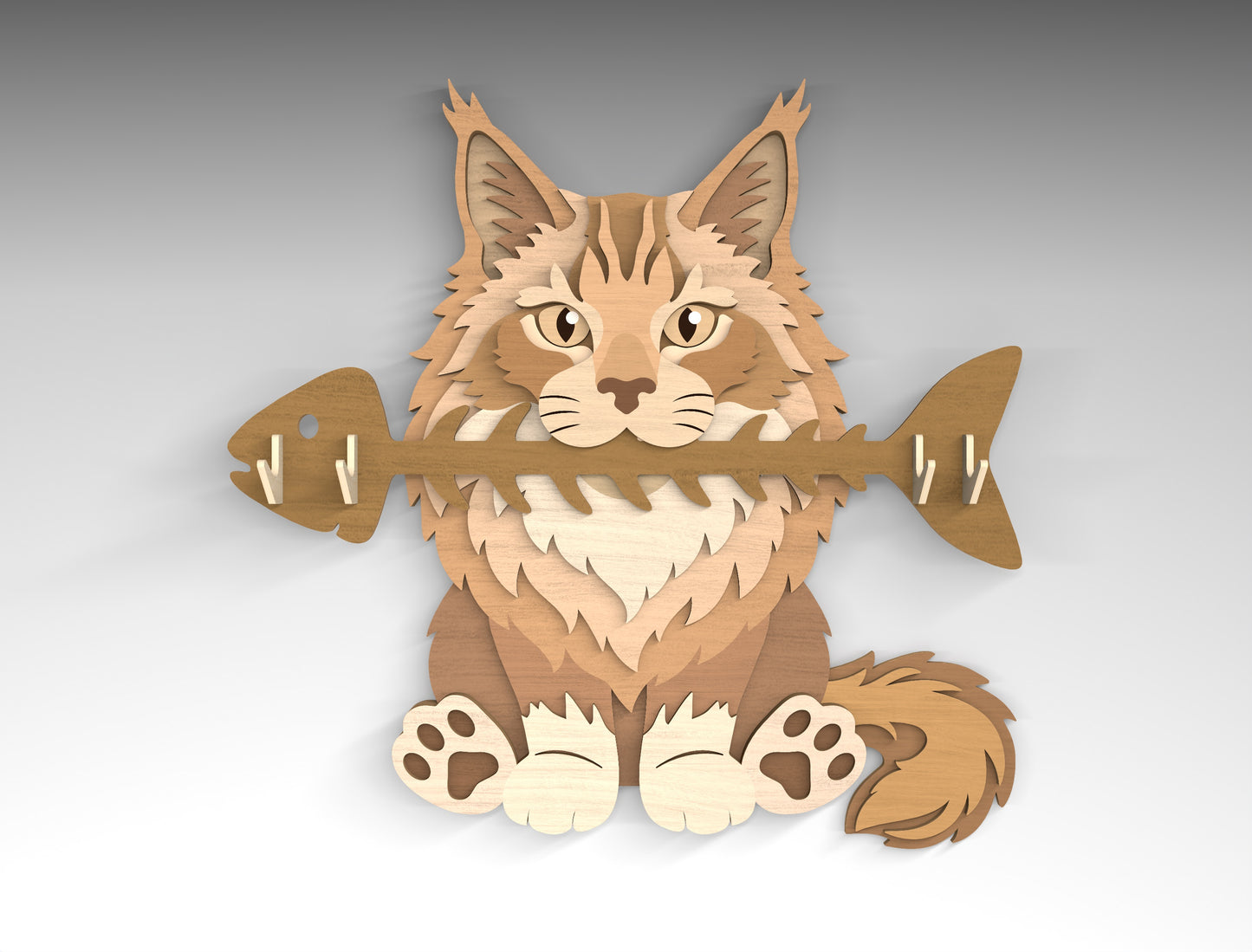Cat Breed Key Holder SVG Bundle for Glowforge and LightBurn