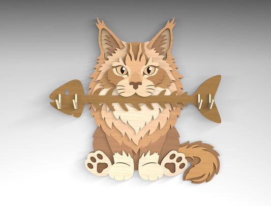 Cat Breed Key Holder SVG Bundle for Glowforge and LightBurn