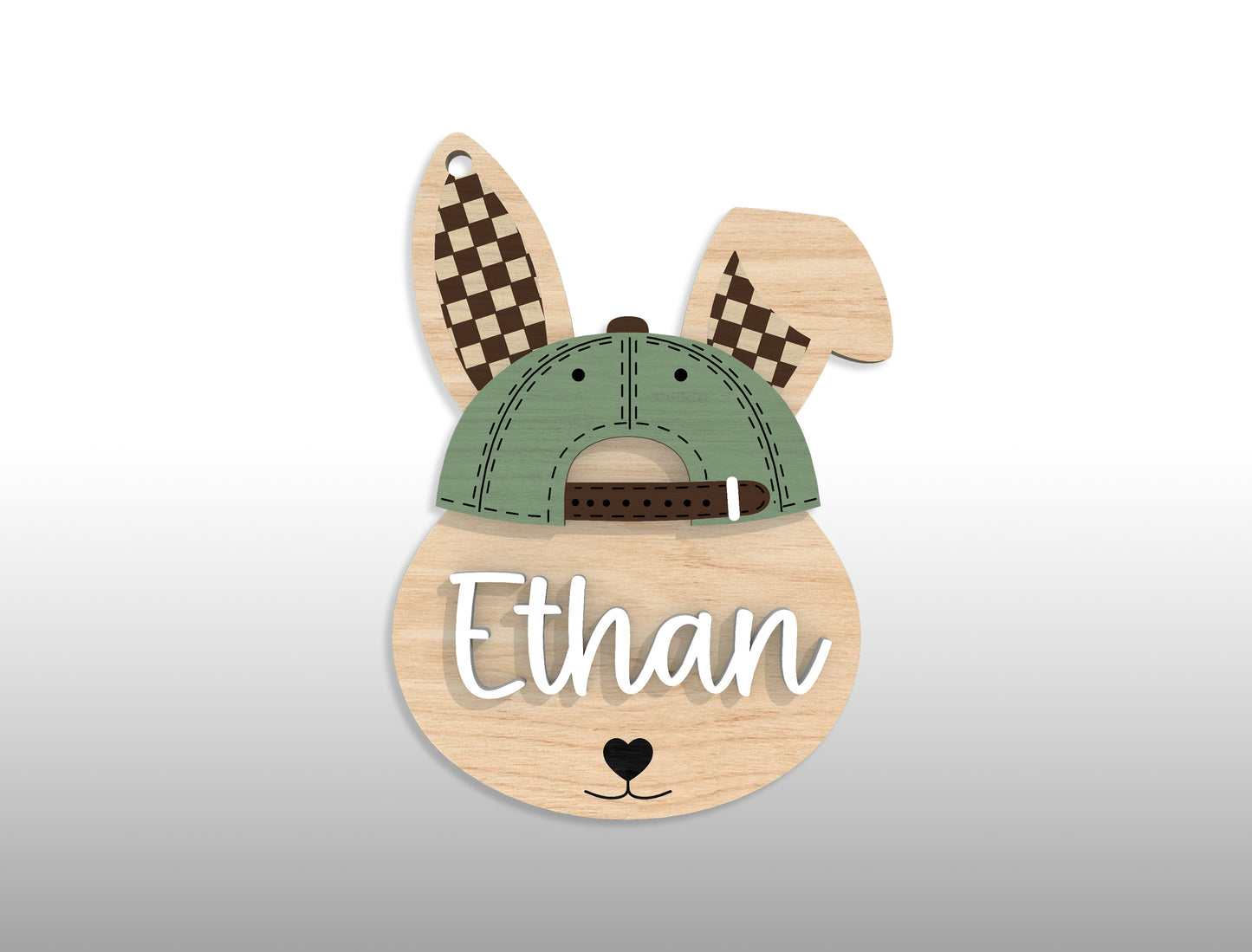 Personalized Easter Bunny Name Tag SVG 18 Designs for Glowforge and xTool