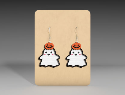 Cute Halloween Ghost Earrings SVG Bundle 17 Designs for Glowforge xTool LightBurn